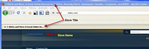 How your store name and title appear on your store front
